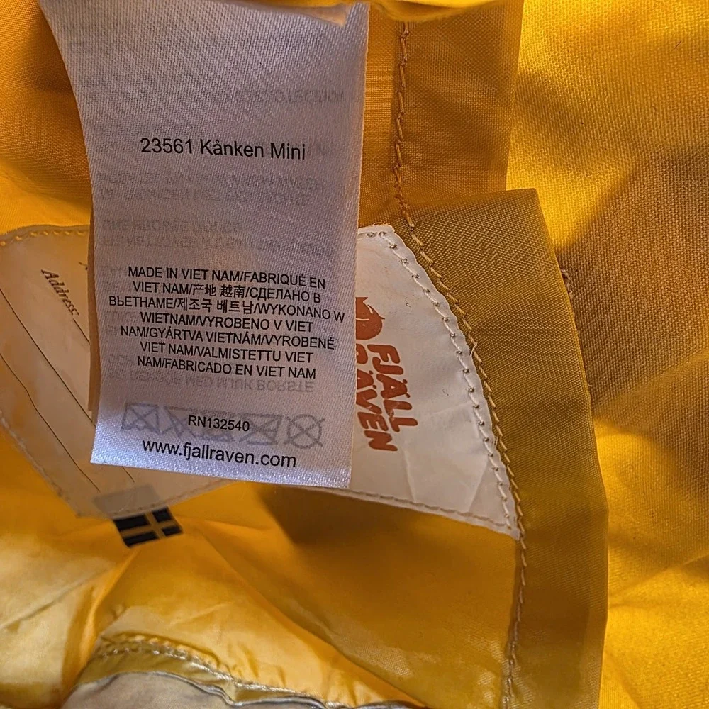 Fjallraven Kanken Mini Backpack Yellow Mustard Ochre Small Classic Bag Tote